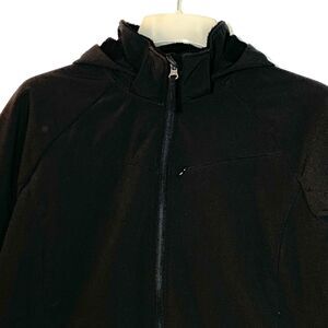 Free Country Jacket Women’s Medium Black Fleece Lined Full Zip Hoodie Softshell